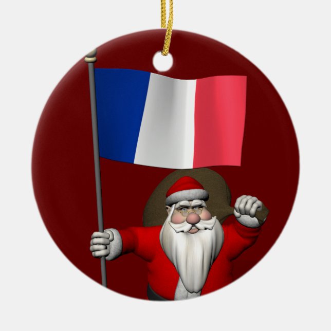 Der Weihnachtsmann mit dem Ende Frankreichs Keramikornament (Vorne)