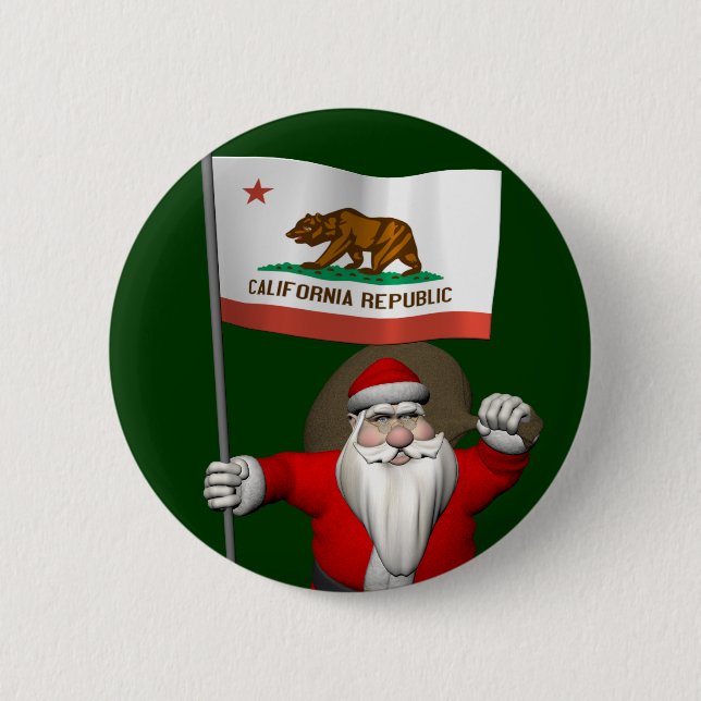 Der Weihnachtsmann mit dem Ende Kaliforniens Button (Vorderseite)
