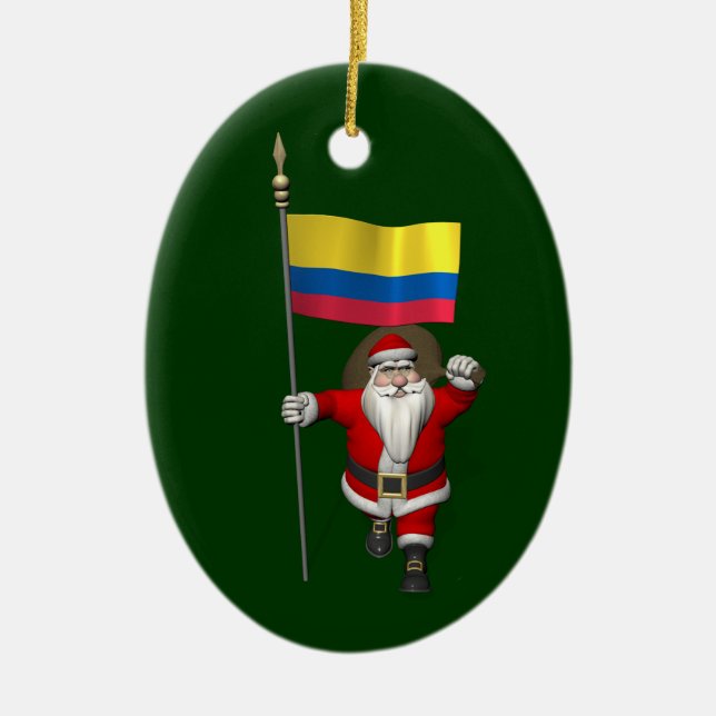 Der Weihnachtsmann mit dem Ende Kolumbiens Keramik Ornament (Vorne)