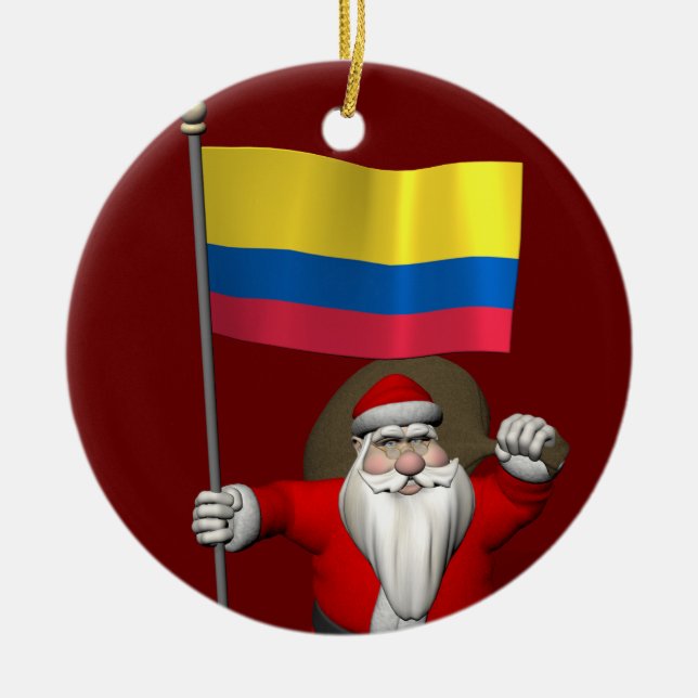 Der Weihnachtsmann mit dem Ende Kolumbiens Keramik Ornament (Vorne)