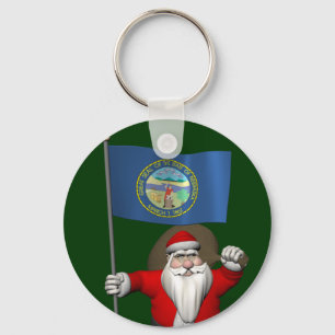 Der Weihnachtsmann mit dem Ende Nebraskas Schlüsselanhänger
