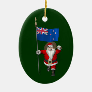 Der Weihnachtsmann mit dem Ende Neuseelands Keramik Ornament