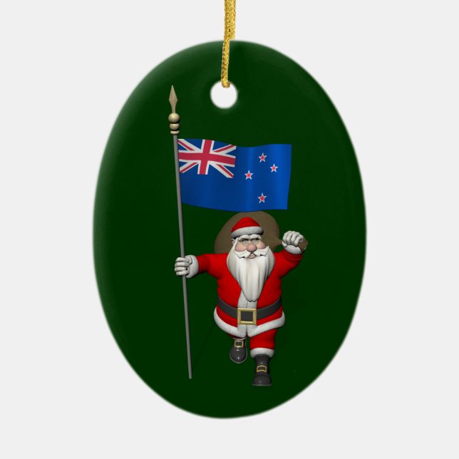 Der Weihnachtsmann mit dem Ende Neuseelands Keramikornament (Vorne)