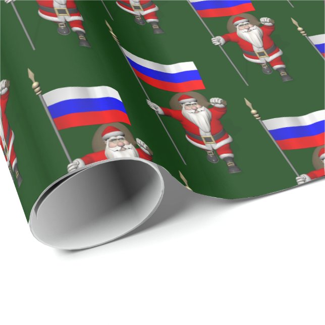 Der Weihnachtsmann mit dem Ende Russlands Geschenkpapier (Rolleneckpunkt)