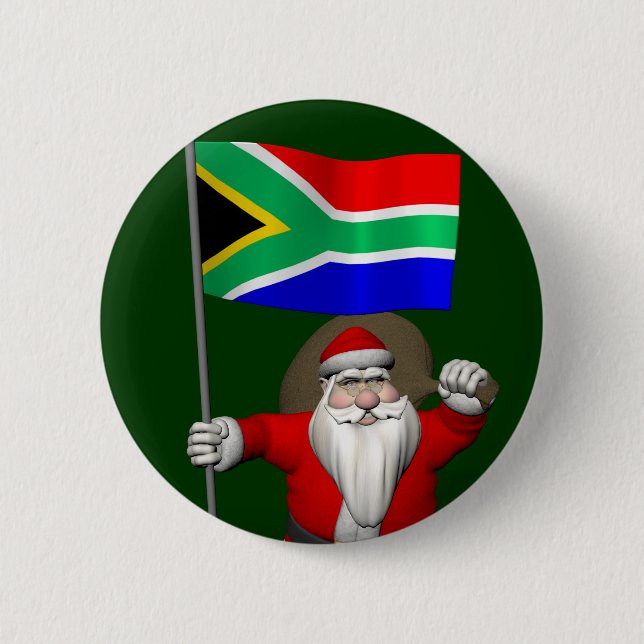 Der Weihnachtsmann mit dem Ende Südafrikas Button (Vorderseite)