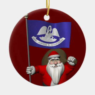 Der Weihnachtsmann mit dem Ende von Louisiana Keramikornament