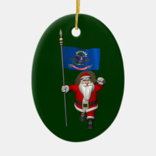 Der Weihnachtsmann mit dem Ende von North Dakota Keramikornament