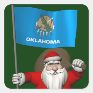 Der Weihnachtsmann mit dem Ende von Oklahoma Quadratischer Aufkleber