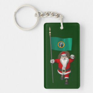 Der Weihnachtsmann mit dem Ende von Washington Schlüsselanhänger