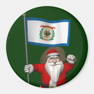 Der Weihnachtsmann mit dem Ende von West Virginia Magnet