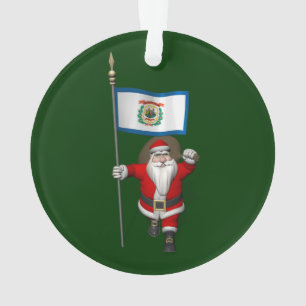 Der Weihnachtsmann mit dem Ende von West Virginia Ornament