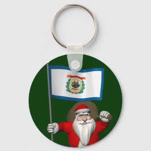 Der Weihnachtsmann mit dem Ende von West Virginia Schlüsselanhänger