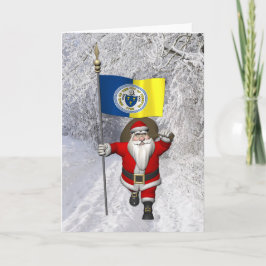 Der Weihnachtsmann mit dem Ensign Trenton NJ Feiertagskarte