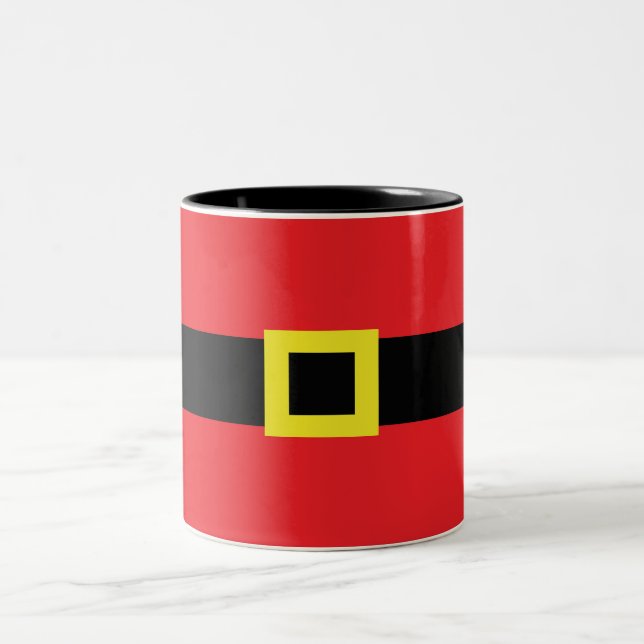 Der Weihnachtsmann mit dem Gürtel Weihnachten Rot Zweifarbige Tasse (Mittel)