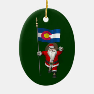 Der Weihnachtsmann mit dem Stich des Colorado Keramikornament