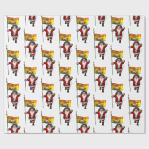 Der Weihnachtsmann mit der Fahne des neuen Brunswi Geschenkpapier