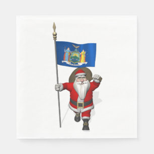 Der Weihnachtsmann mit der Fahne des US-Staat New Serviette