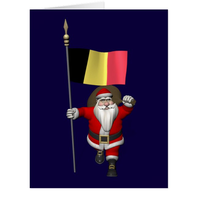Der Weihnachtsmann mit der Flagge Belgiens (Vorderseite)