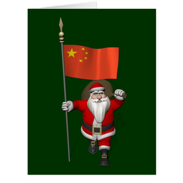 Der Weihnachtsmann mit der Flagge der China (Vorderseite)