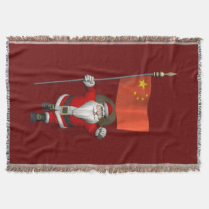 Der Weihnachtsmann mit der Flagge der China Decke