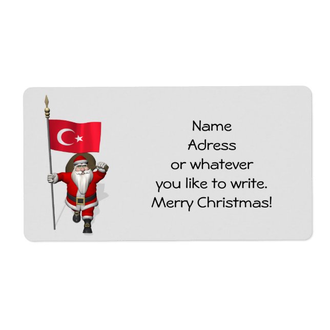 Der Weihnachtsmann mit der Flagge der Türkei (Vorne)