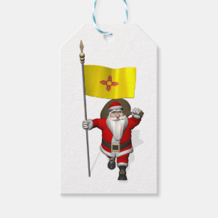 Der Weihnachtsmann mit der Flagge des neuen Mexiko Geschenkanhänger