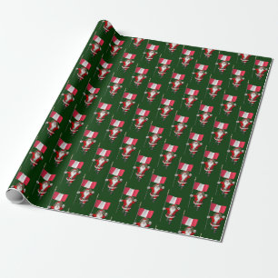 Der Weihnachtsmann mit der Flagge Perus Geschenkpapier