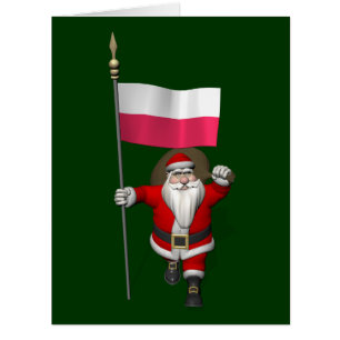 Der Weihnachtsmann mit der Flagge Polens