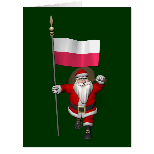 Der Weihnachtsmann mit der Flagge Polens (Vorderseite)