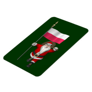 Der Weihnachtsmann mit der Flagge Polens Magnet