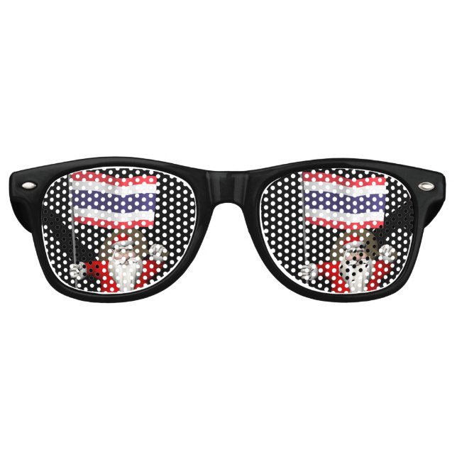 Der Weihnachtsmann mit der Flagge Thailands Sonnenbrille (Vorderseite)
