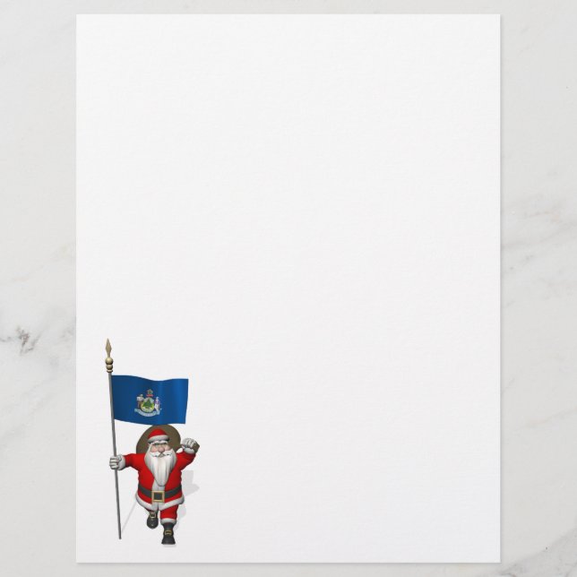 Der Weihnachtsmann mit der Flagge von Maine (Vorderseite)