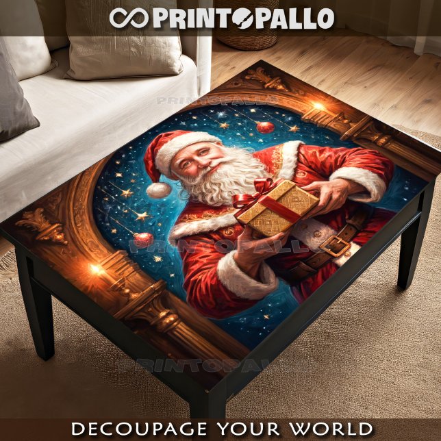 Der Weihnachtsmann mit einem Geschenk in seinem La Seidenpapier (Von Creator hochgeladen)