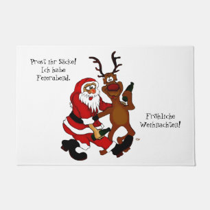 Der Weihnachtsmann mit Elch - heißes Fest Fußmatte