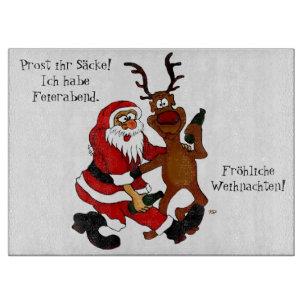Der Weihnachtsmann mit Elch - heißes Fest Schneidebrett