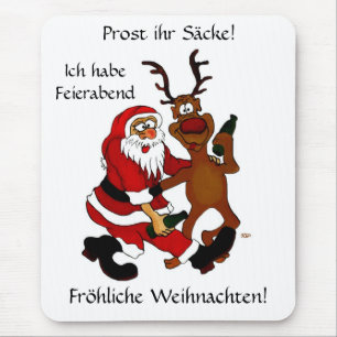 Der Weihnachtsmann mit Elch Mousepad