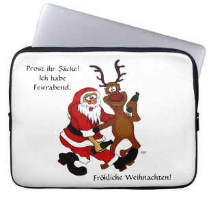 Der Weihnachtsmann mit Elch - Prost it bags! Laptopschutzhülle