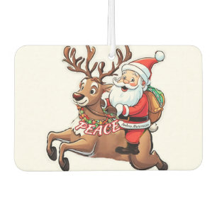 Der Weihnachtsmann mit Friedensgeschenken Autolufterfrischer
