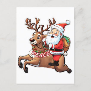 Der Weihnachtsmann mit Friedensgeschenken Feiertagspostkarte
