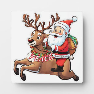 Der Weihnachtsmann mit Friedensgeschenken Fotoplatte