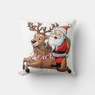 Der Weihnachtsmann mit Friedensgeschenken Kissen