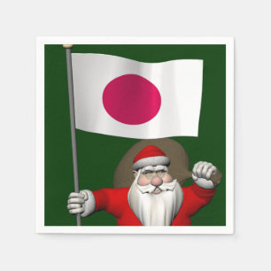 Der Weihnachtsmann mit japanischem Abzeichen Serviette