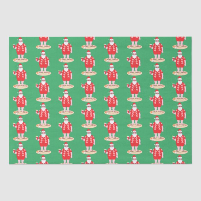 Der Weihnachtsmann nimmt ein Papier zum Umschlag a (Vorderseite)