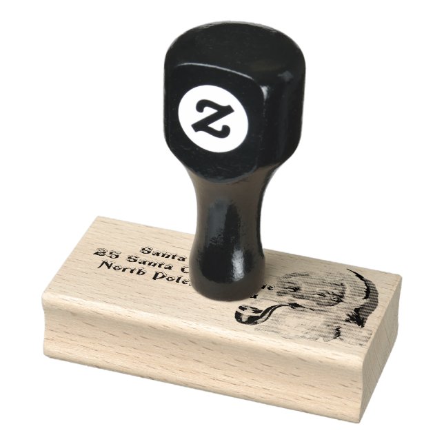 Der Weihnachtsmann raucht ein Pipe Nordpol Alaska Gummistempel (Stempel)