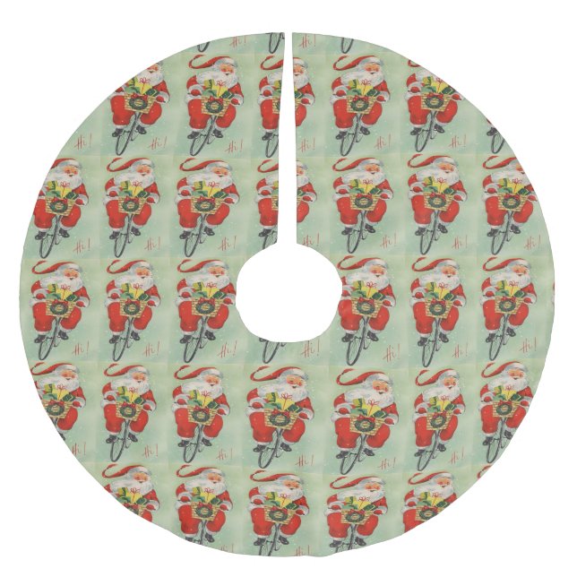 Der Weihnachtsmann Reiten Polyester Weihnachtsbaumdecke (Vorderseite)