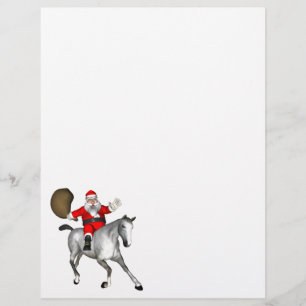 Der Weihnachtsmann reitet ein Silberpferd