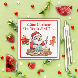 Der Weihnachtsmann Rette ein Stapel nach dem ander Serviette