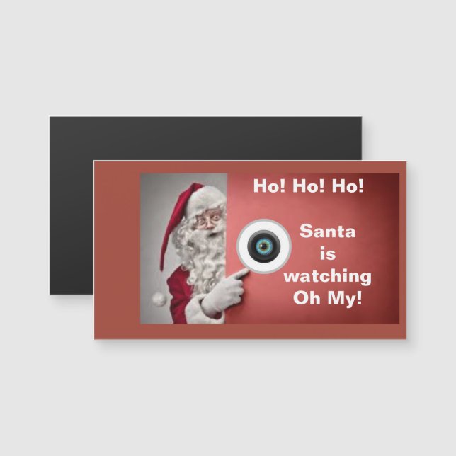 Der Weihnachtsmann schaut auf Oh My! Magnet (Vorne/Hinten)