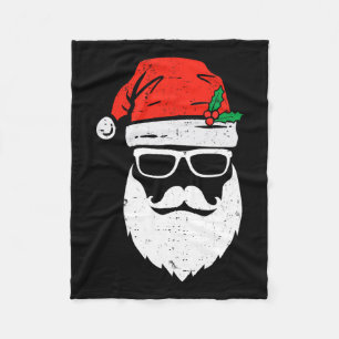 Der Weihnachtsmann sieht mit Hut-Bart-Weihnachten  Fleecedecke