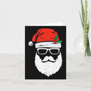 Der Weihnachtsmann sieht mit Hut-Bart-Weihnachten Karte